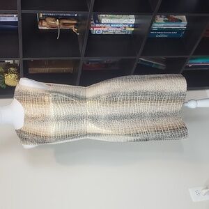 ELIZA J Gold to Brown Snake Skin Pattern Sleeveless Midi Dress